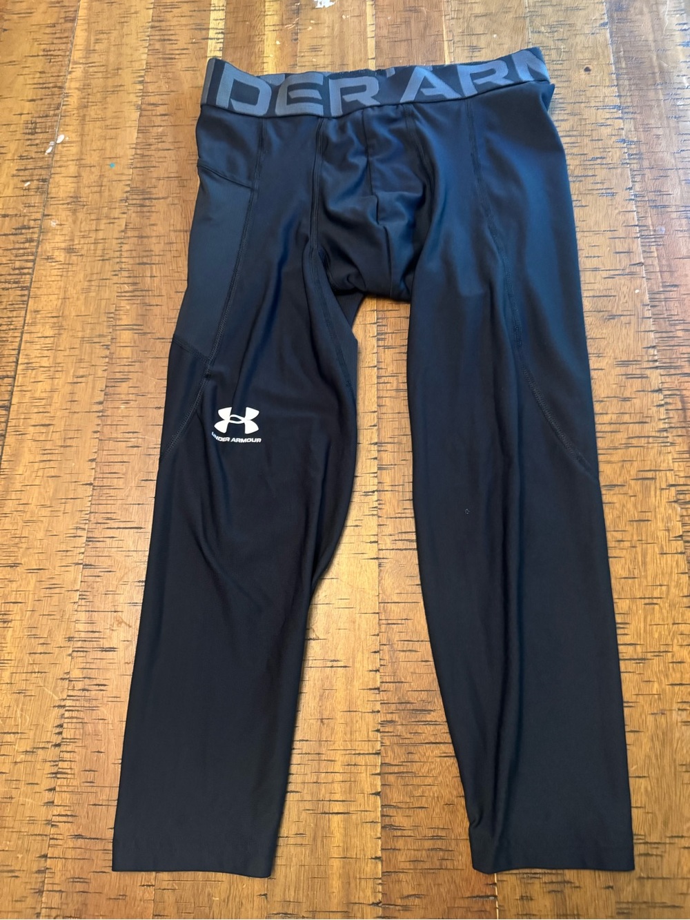 Men’s Under Armour Black headgear Compression Leggings with Logo Waistband